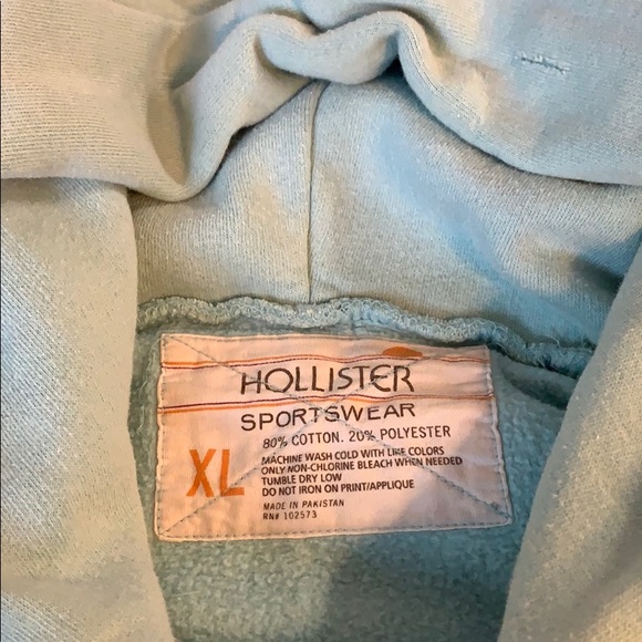 Hollister HCO mint blue hoodie sweatshirt XL - Picture 6 of 8
